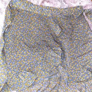 Flower pattern mini wrap skirt